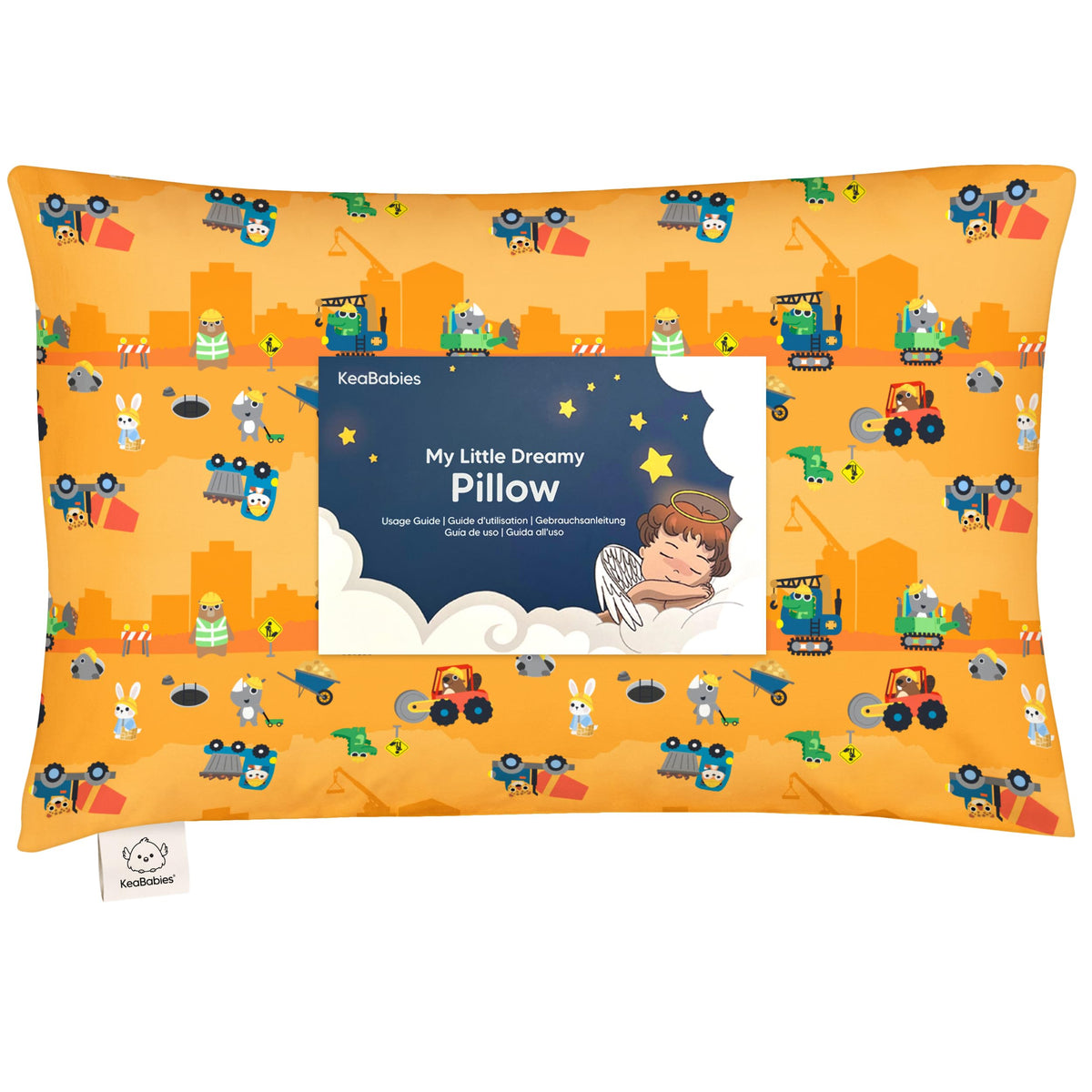 KeaBabies My Little Dreamy pillow front view ideal compact travel pillow for toddlers.