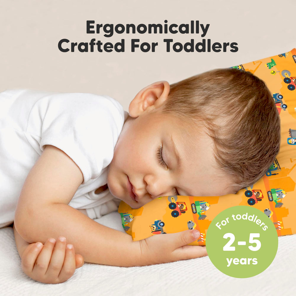 KeaBabies My Little Dreamy pillow side view shows neck support for growing kids.