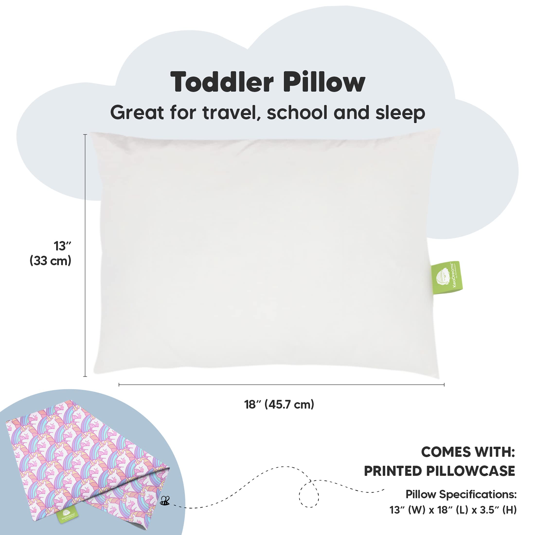 KeaBabies My Little Dreamy Unicorn pillowcase elevates travel naps with whimsy.