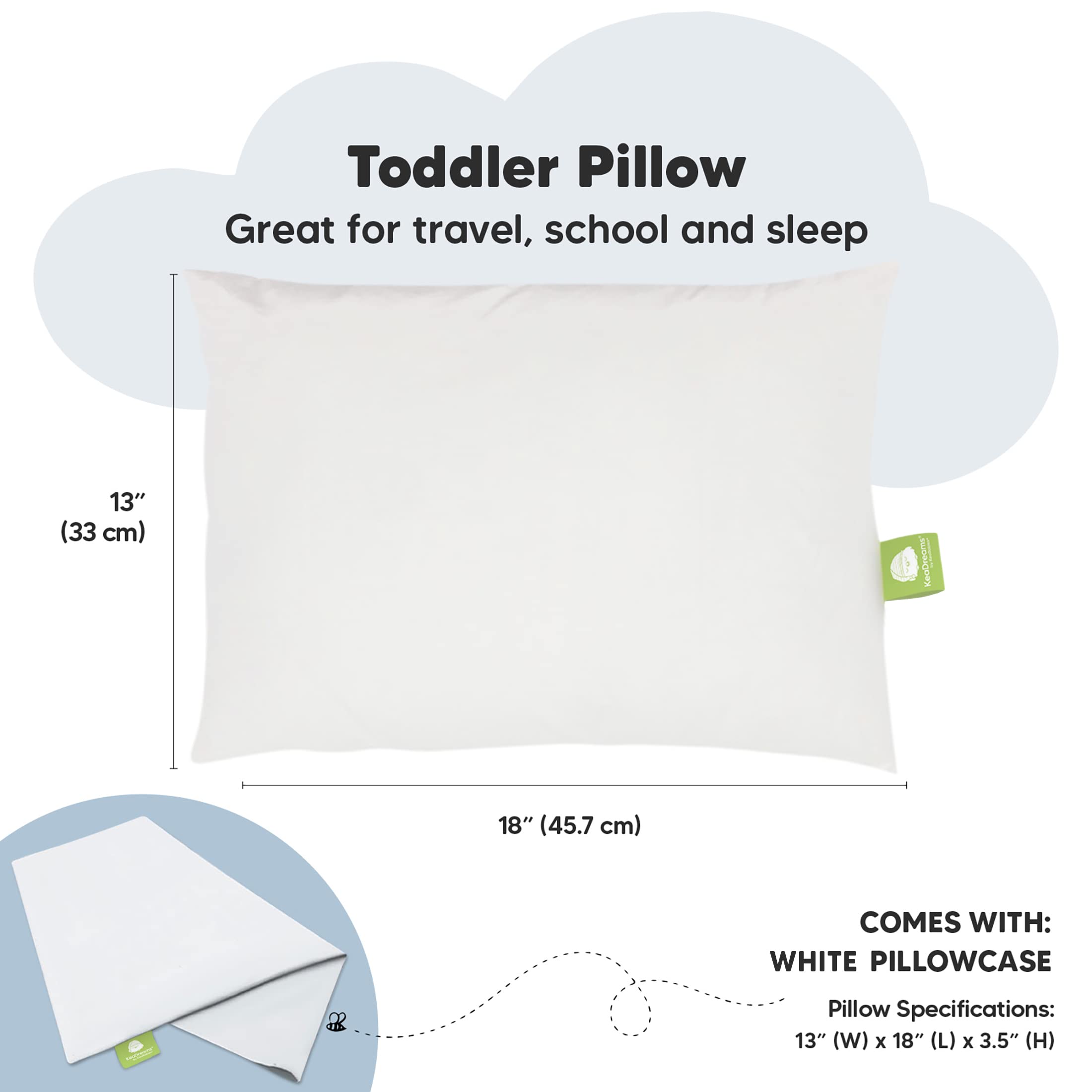 KeaBabies My Little Dreamy Toddler Pillow helps travel naps feel easier.