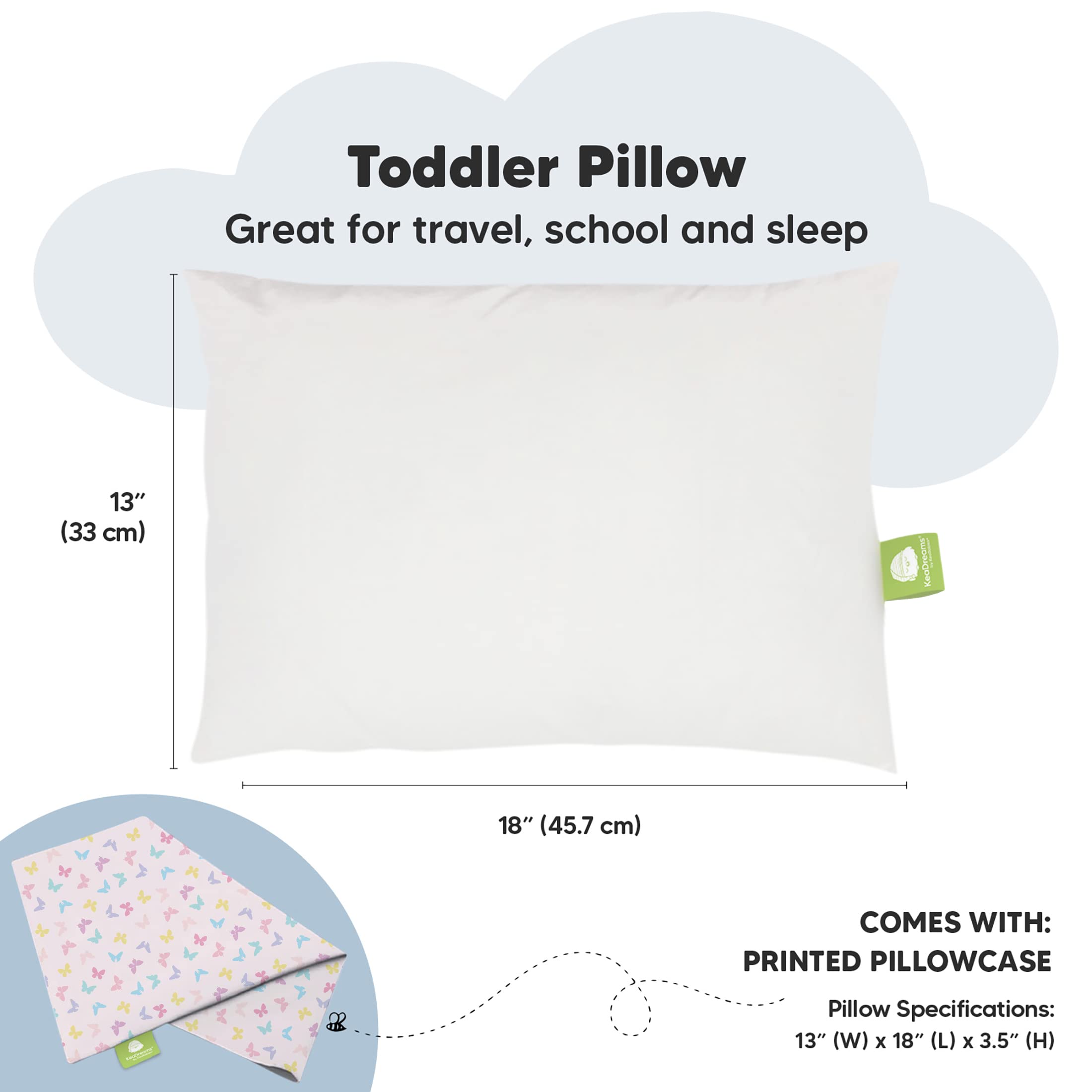 KeaBabies my little dreamy pillowcase organic cotton close-up highlights breathable fabric