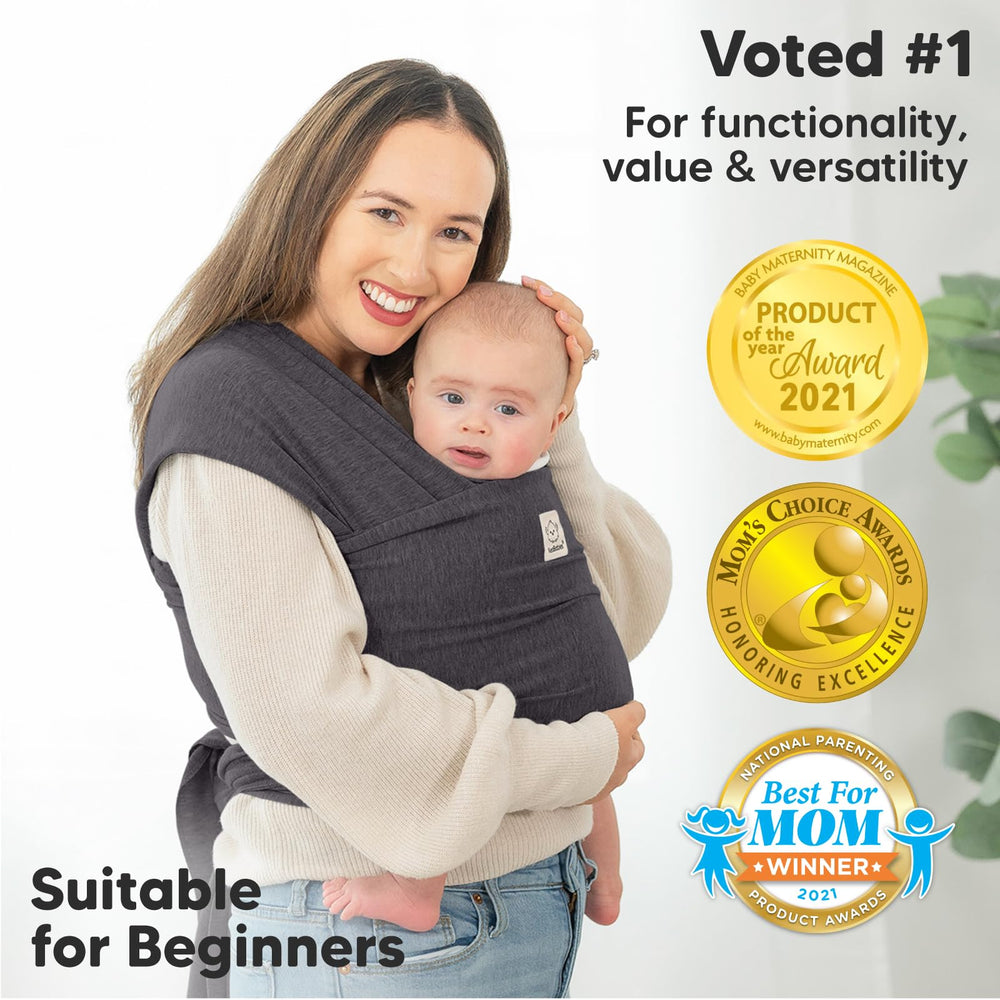 KeaBabies Mystic Gray wrap fabric close-up shows soft breathable material for secure fit.