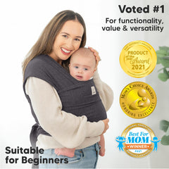 KeaBabies Mystic Gray wrap fabric close-up shows soft breathable material for secure fit.