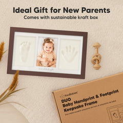 KeaBabies name and date printing kit setup image for a personalized birth memento.