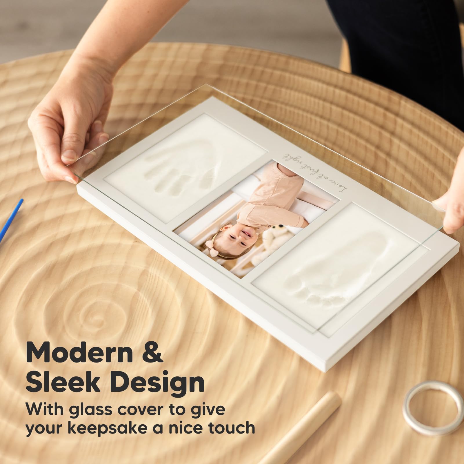 KeaBabies name/date printing kit enabling personalized birth keepsake.
