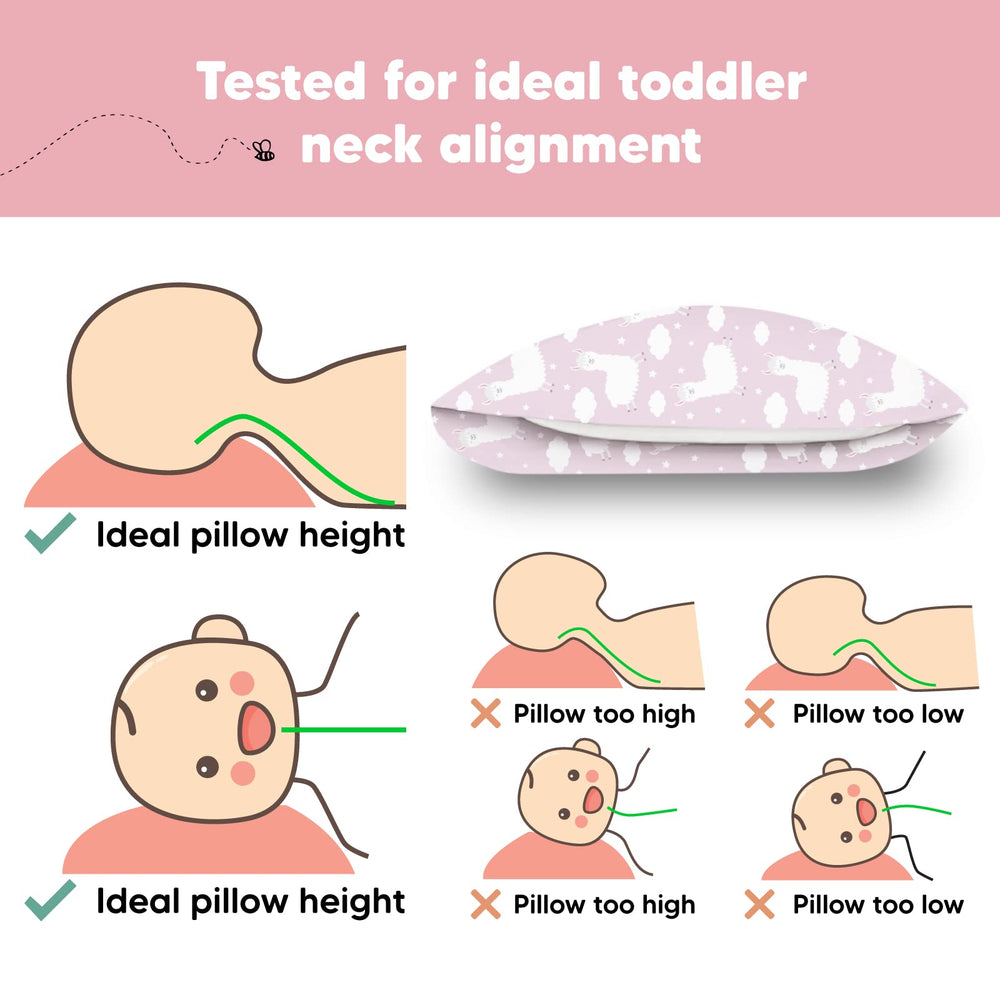KeaBabies Toddler pillow neck support close-up demonstrates gentle spine alignment.