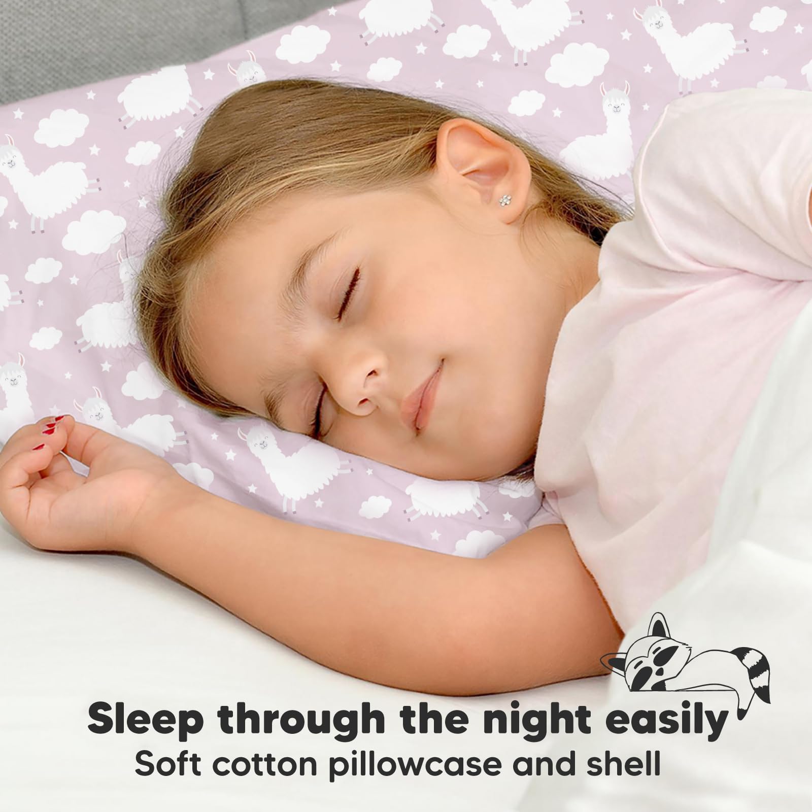 KeaBabies Organic cotton pillow cover close-up highlights OEKO-TEX and GOTS certified fabric.