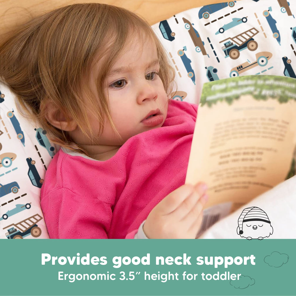 KeaBabies neck-support pillow helps proper neck alignment.