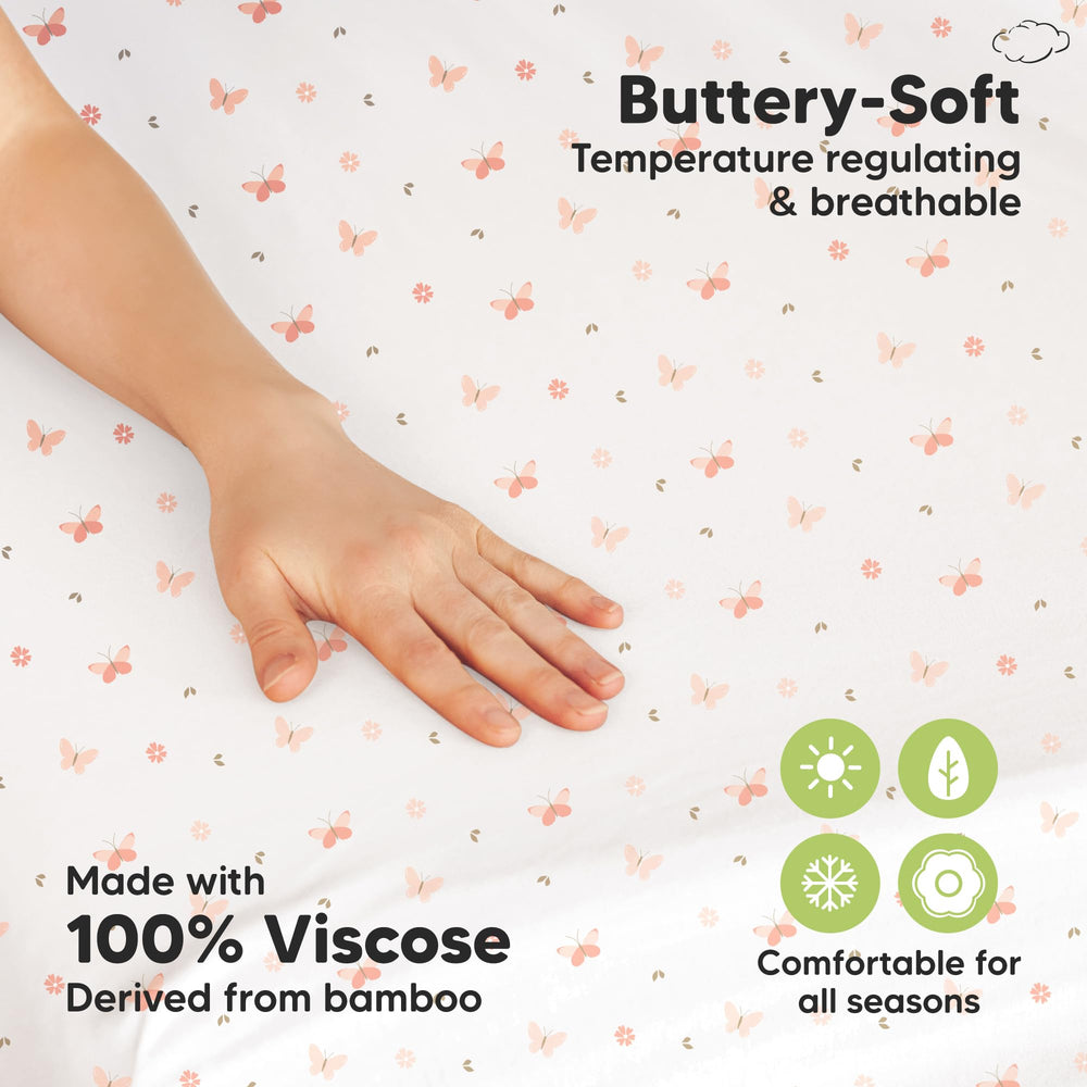 KeaBabies neutral butterflies design keeps baby cheerful and unisex friendly.