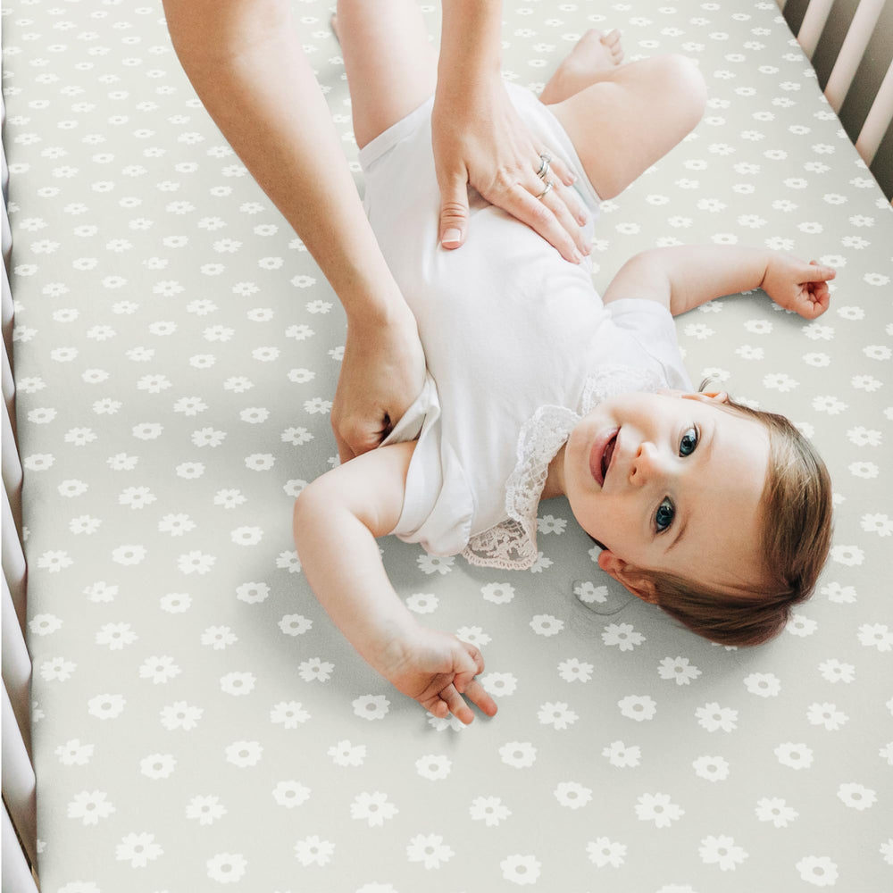 KeaBabies Cosmo color crib sheets in neutral shade fitting any nursery