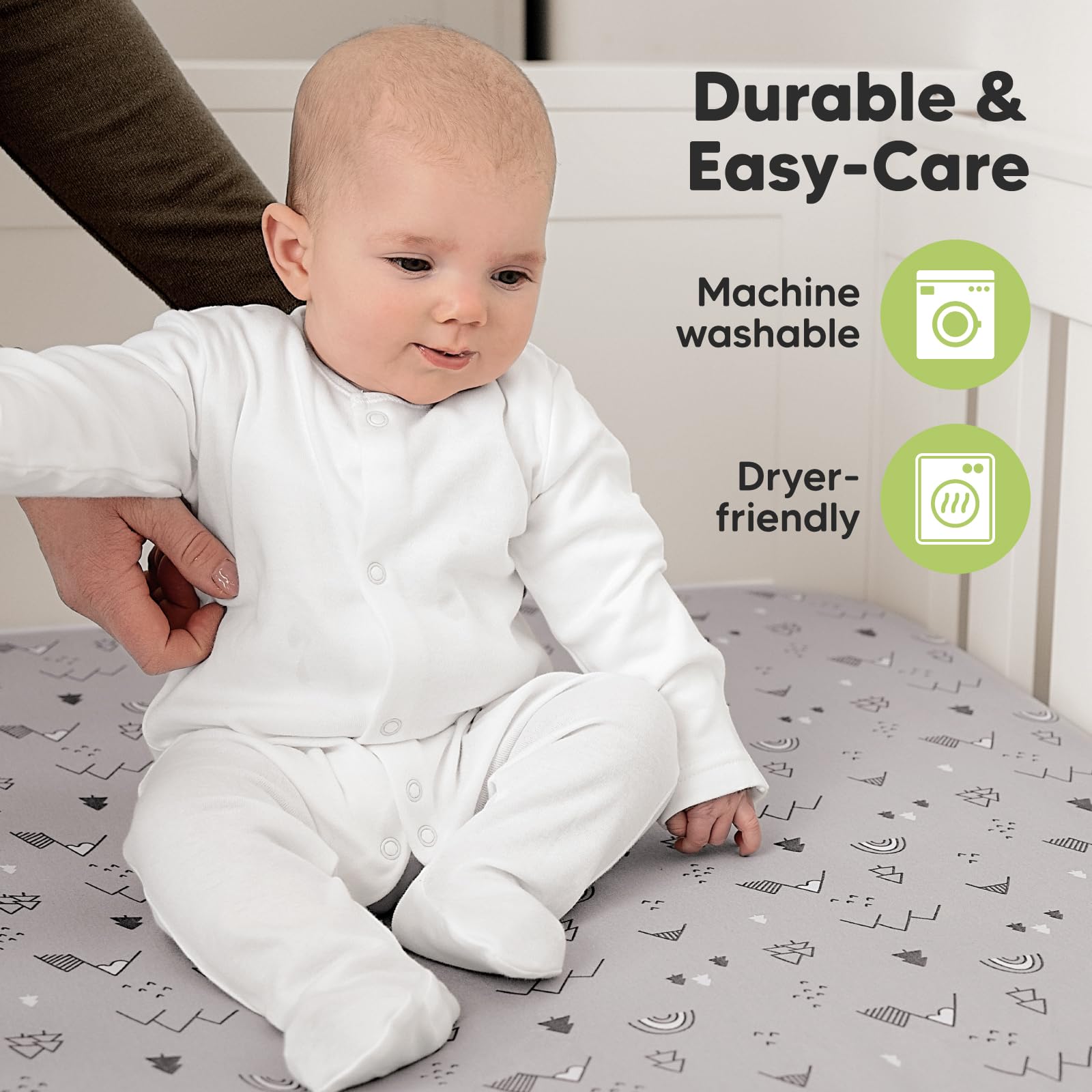 KeaBabies neutral Cove print offers gender-neutral nursery style.