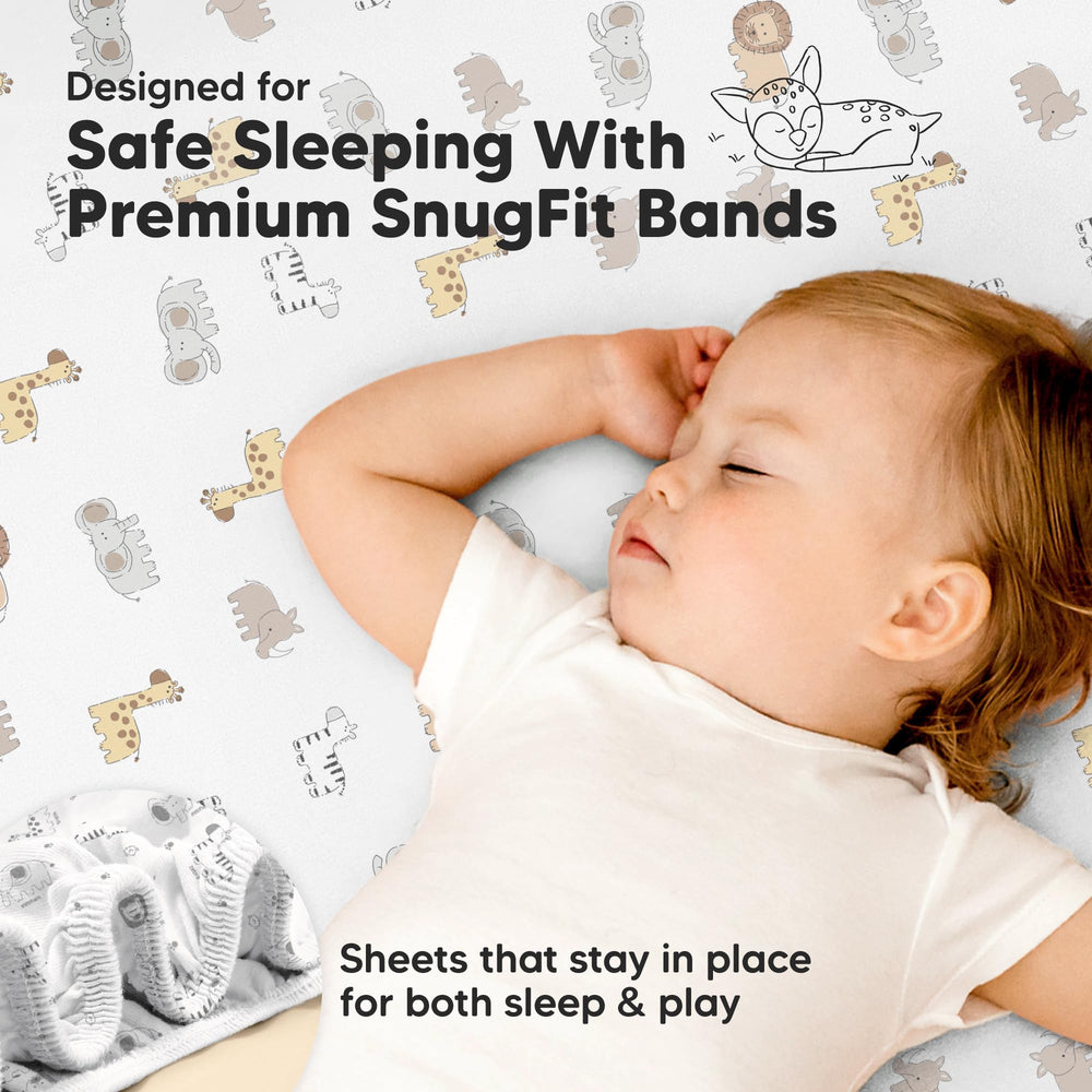 KeaBabies Neutral design baby sheets suitable for boy or girl nurseries