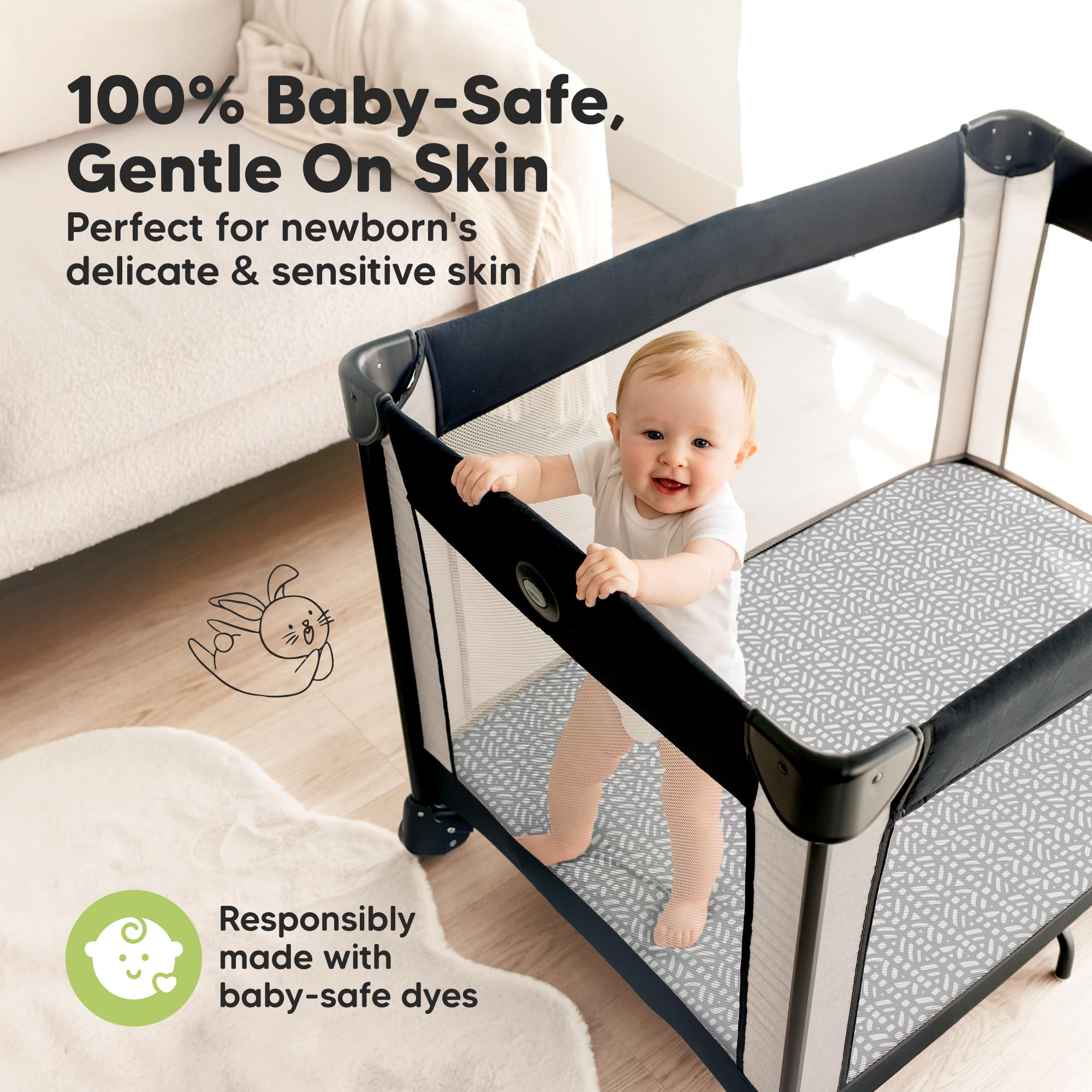 KeaBabies neutral-design soft-texture demonstrates versatile nursery styling.
