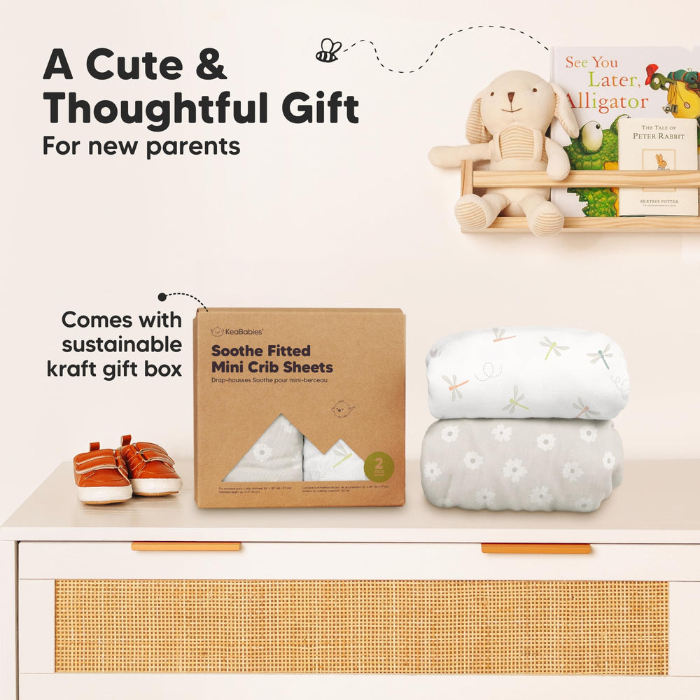KeaBabies Neutral Meadow bedding collection, versatile for boys and girls.