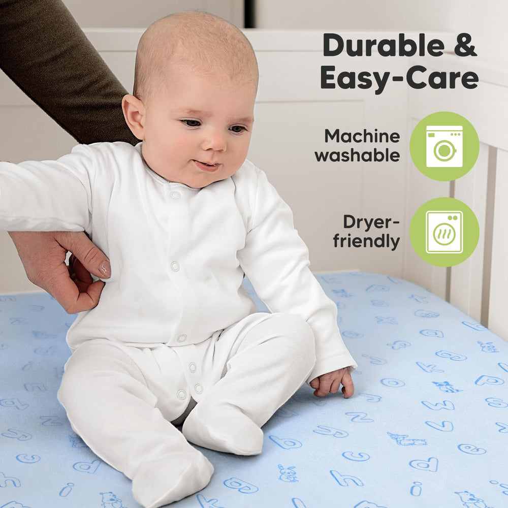 KeaBabies neutral ABC Land Sky prints sheet for gender-neutral nursery styling