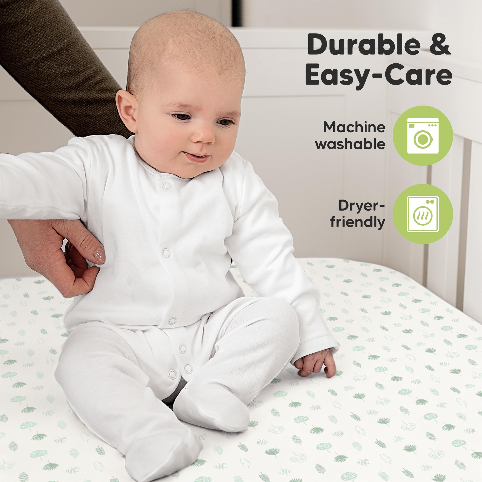 KeaBabies neutral prints Tropic Oasis add nursery charm.