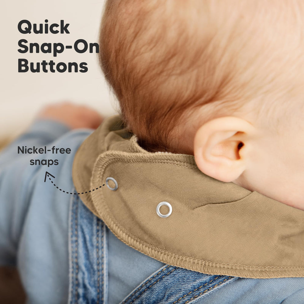 KeaBabies neutral shades of bandana bibs coordinate with outfits and are versatile