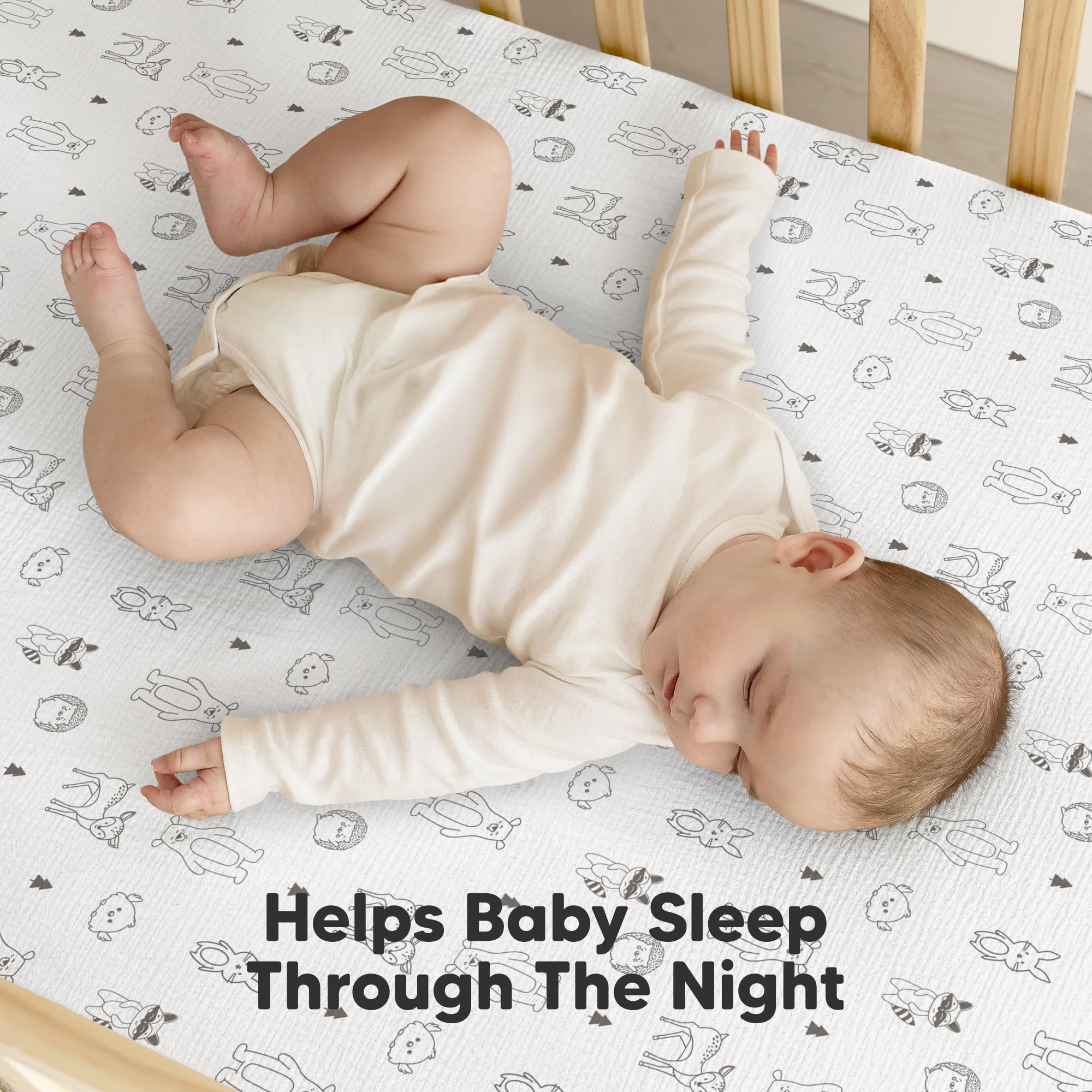KeaBabies Woodland neutral color crib sheets complement any nursery decor.
