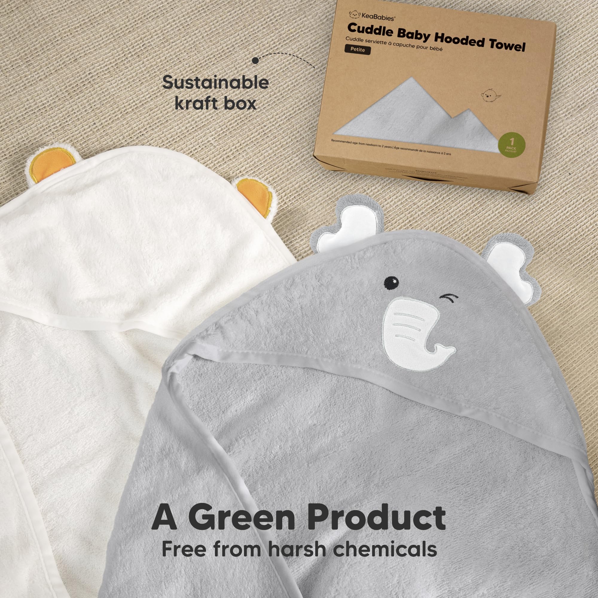 KeaBabies newborn bath time setup towel ready for post-bath routine