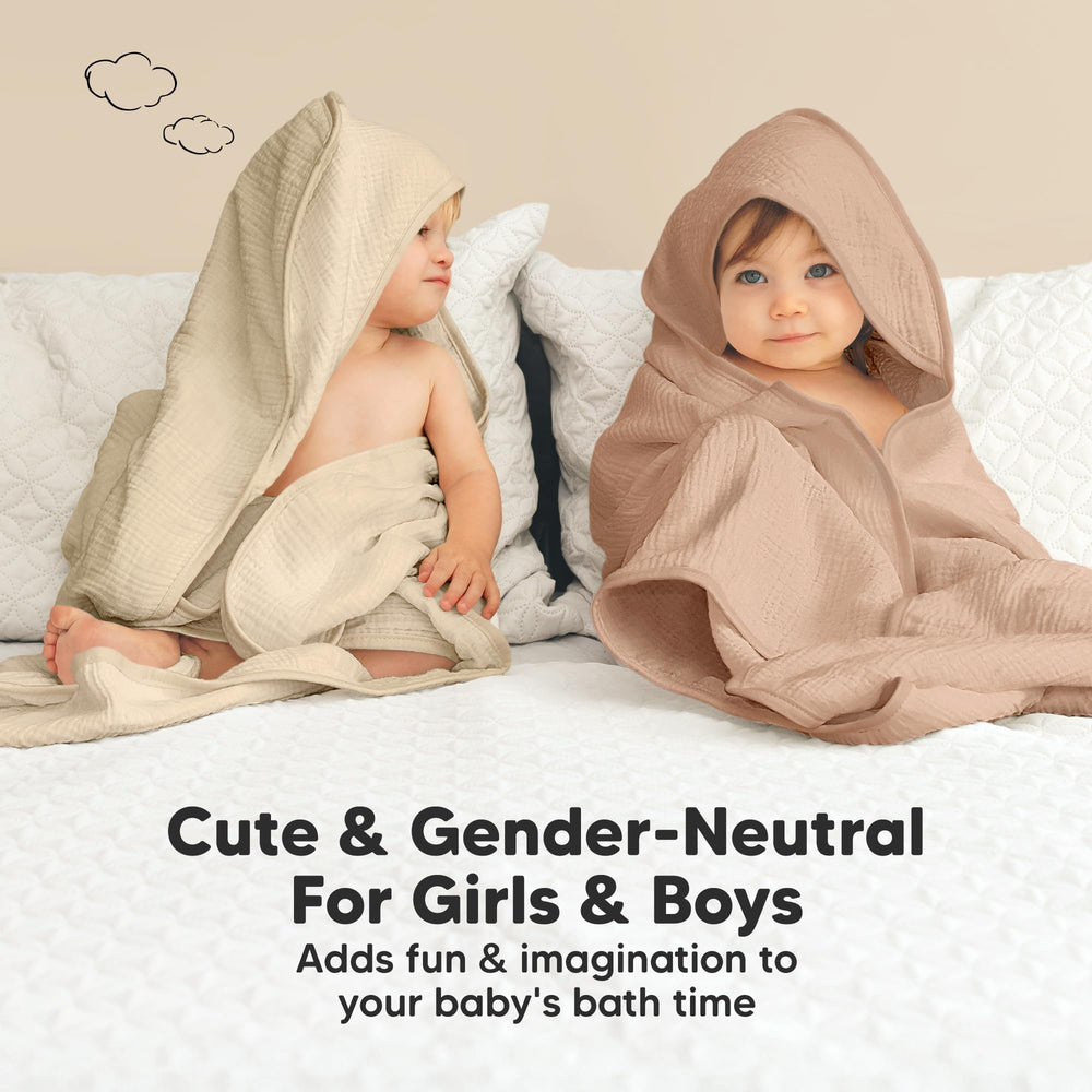 KeaBabies Newborn bath time routine with soft towel and hood.