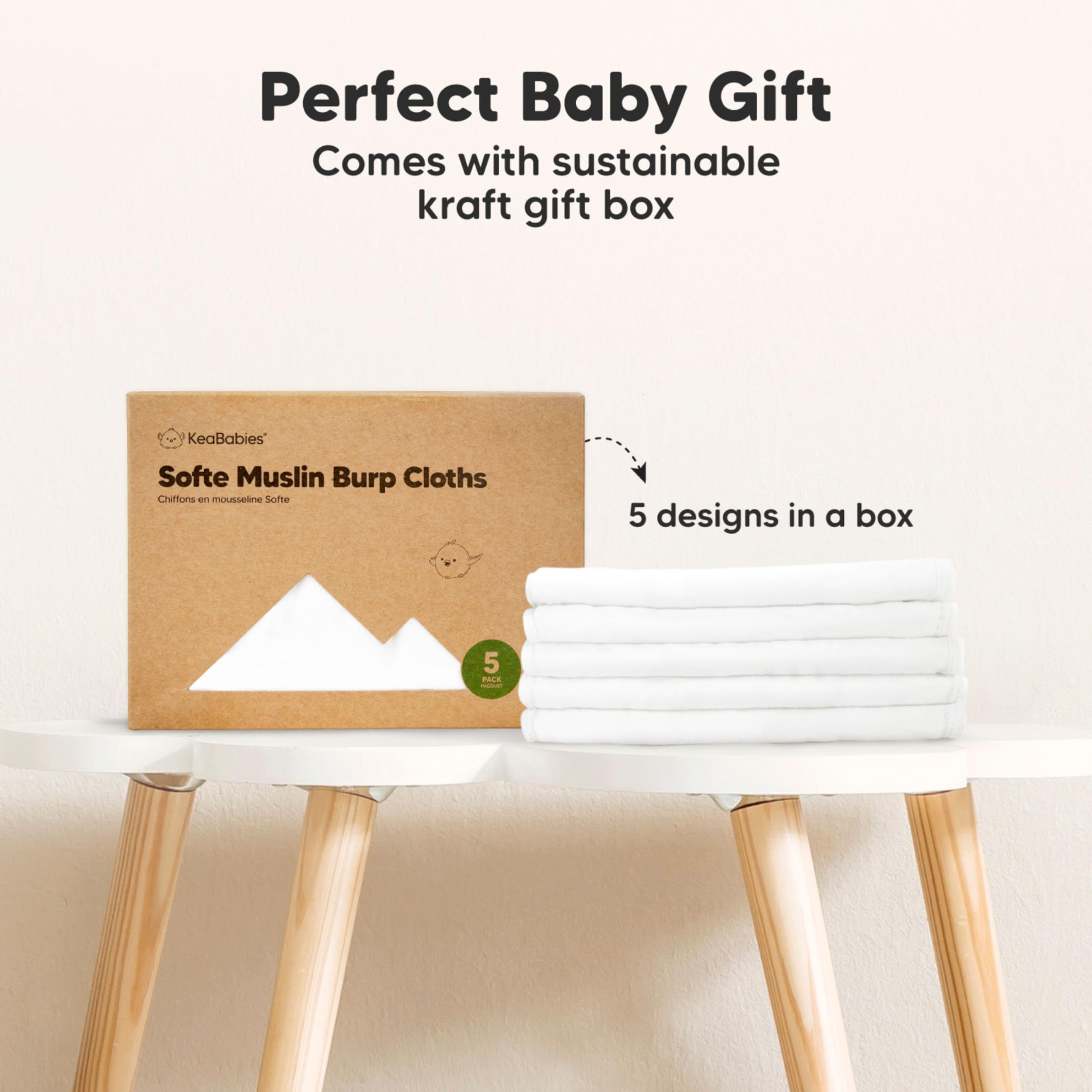 KeaBabies newborn-friendly burp cloth for gentle protection during feeds.