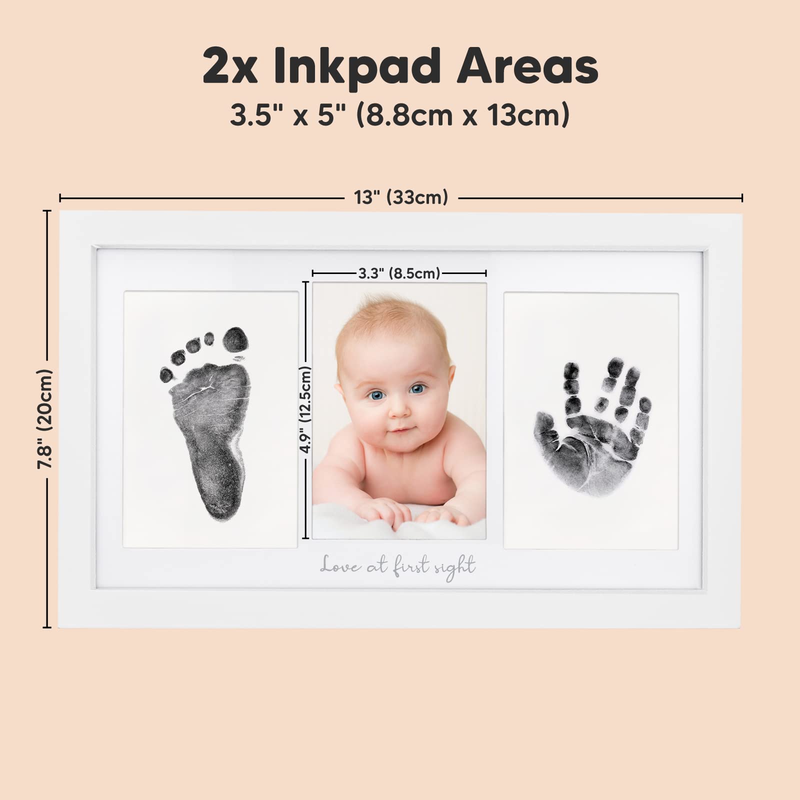 KeaBabies newborn handprints 0-6 month example ready in minutes.