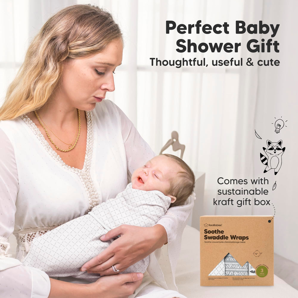 KeaBabies newborn nursery swaddle closeup shows secure cozy feel.