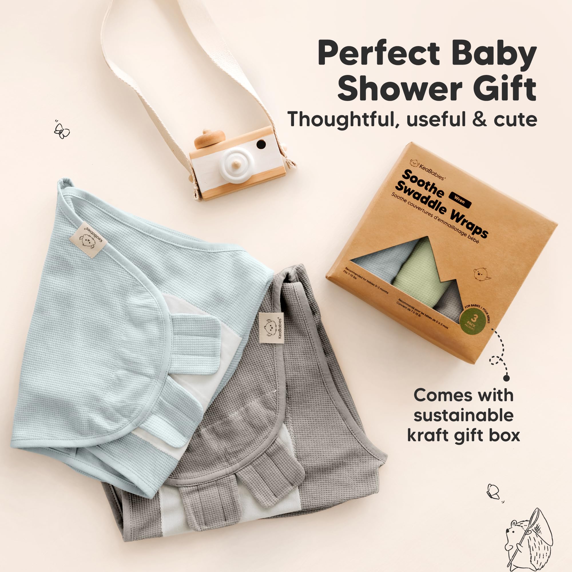 KeaBabies newborn swaddle pack helps create a cozy nursery staple.