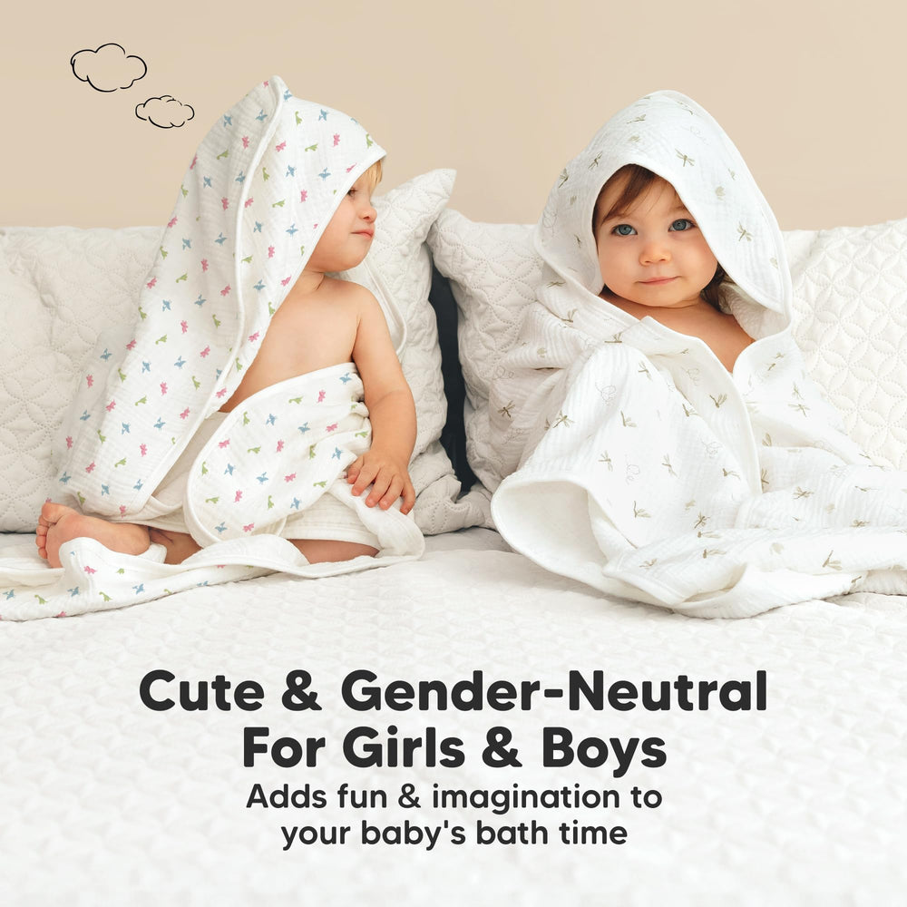 KeaBabies newborn-to-toddler towel size grows with child.
