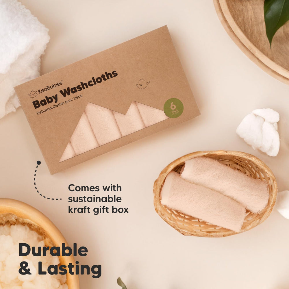 KeaBabies newborn-to-toddler bath-time cloth in peachy shade for cozy routines.