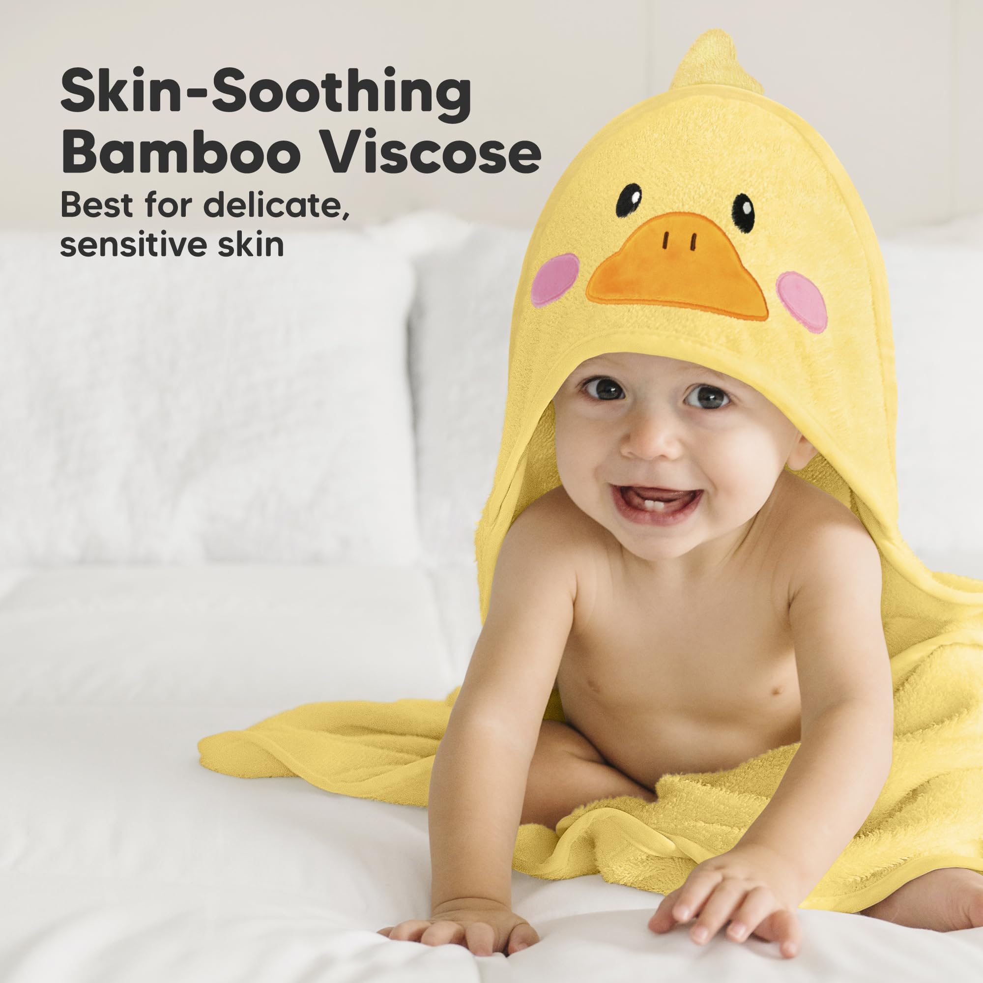 KeaBabies newborn wrap towel is ready for quick, warm post-bath drying.