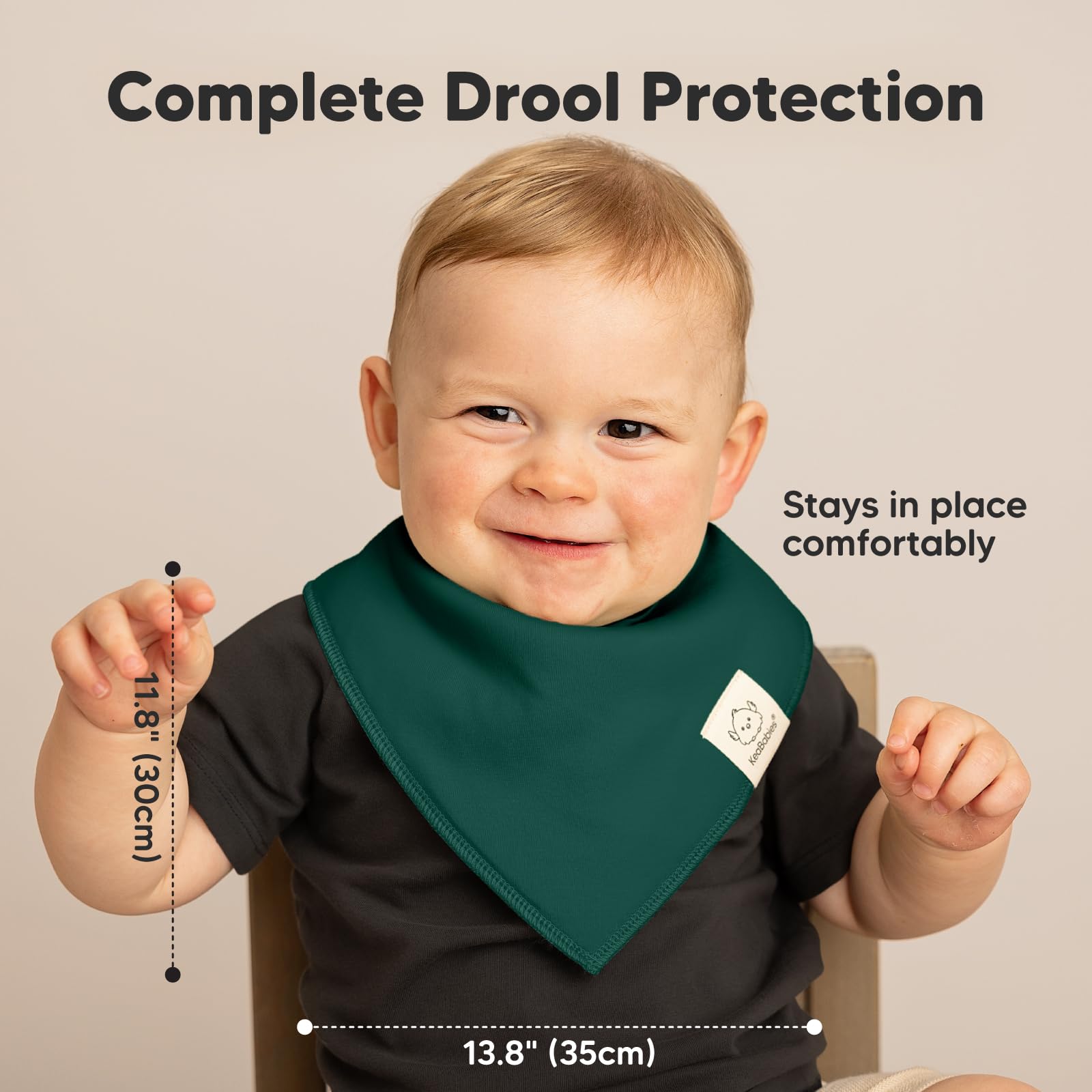 KeaBabies 3-stage nickel-free snaps enabling growing baby fit and easy changes