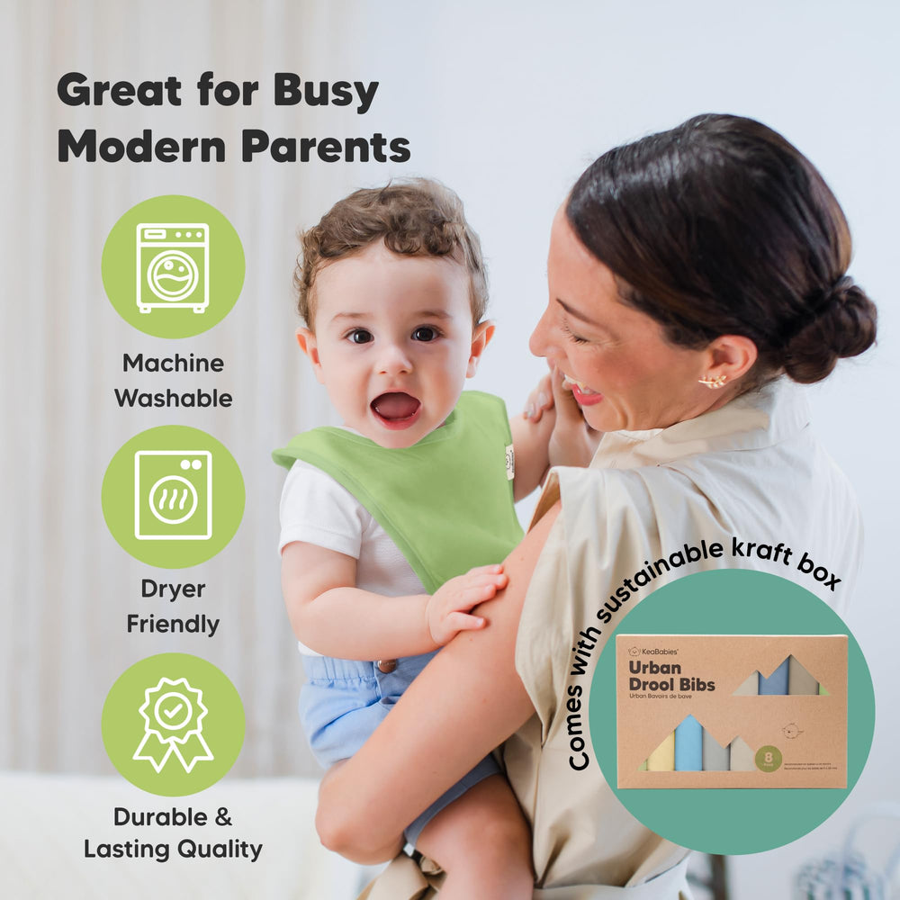 KeaBabies nickel-free snaps highlight gentle seam construction and baby-friendly fastening.