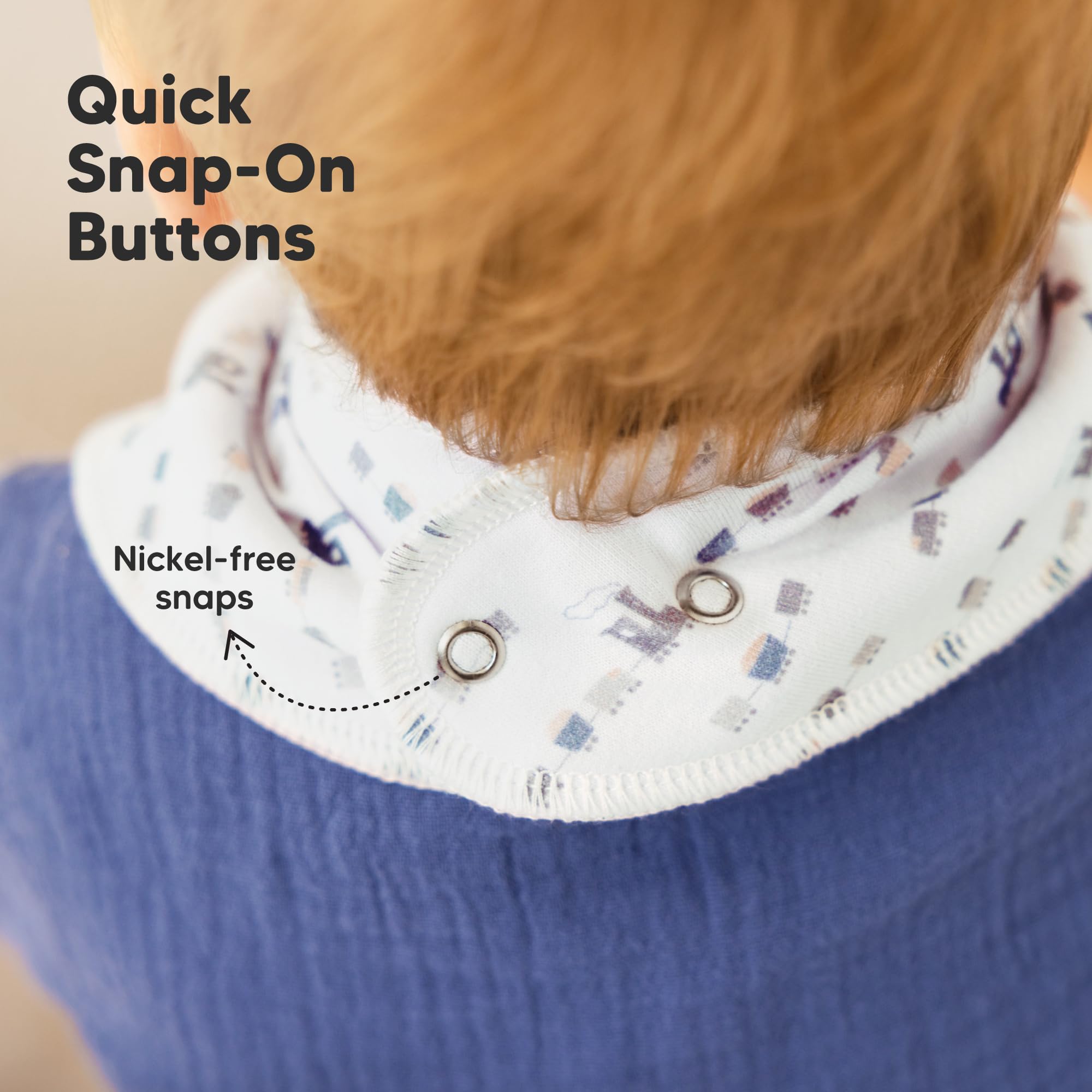 KeaBabies nickel-free snaps ensure safe, comfortable wear