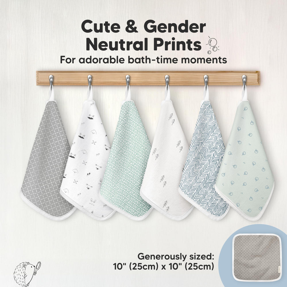 KeaBabies Nordic washcloths newborn-bath closeup emphasizes soft-touch performance