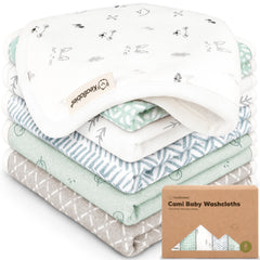 KeaBabies Nordic washcloths soft-cotton-muslin for gentle newborn cleansing