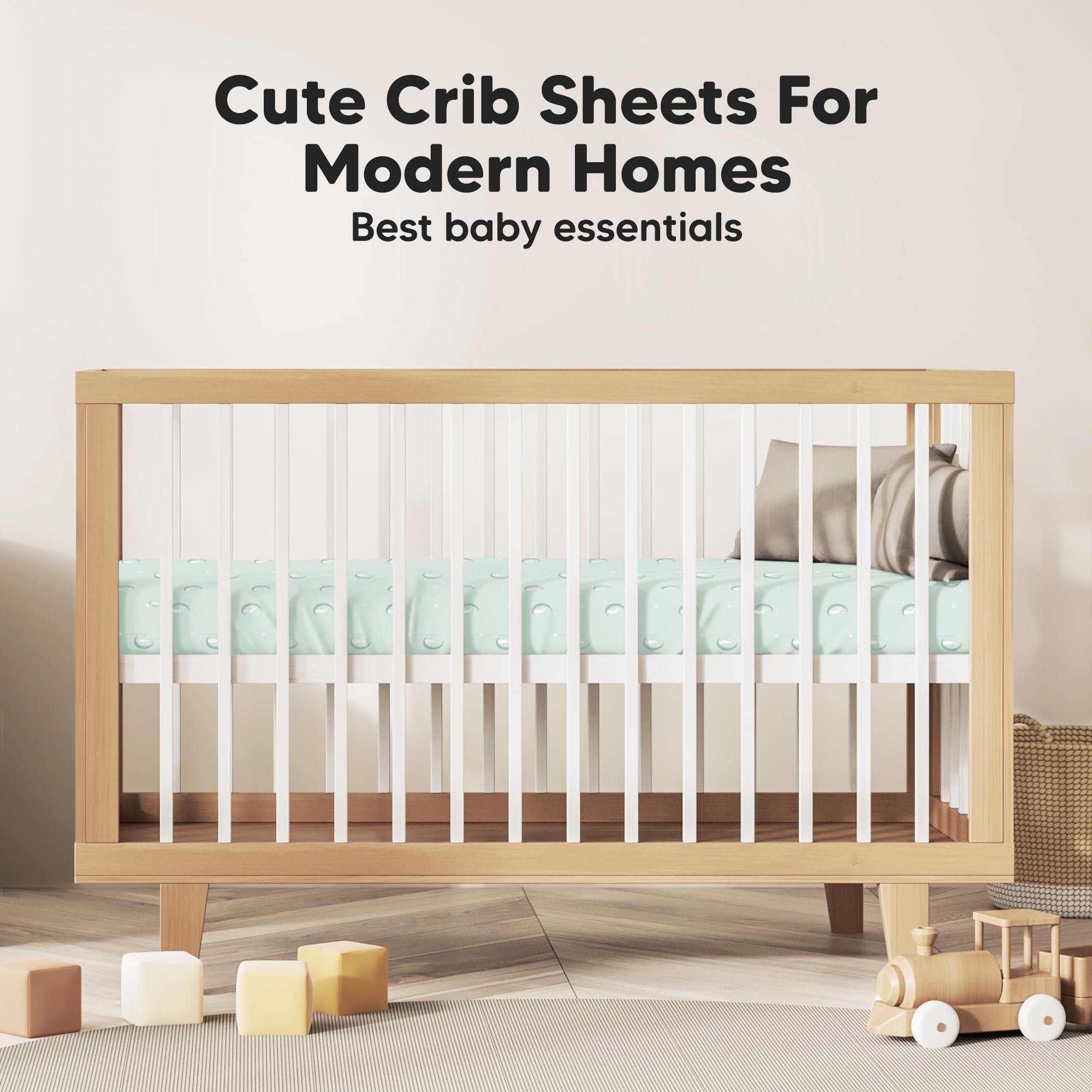 KeaBabies Isla nursery bedding essentials set in cozy nursery