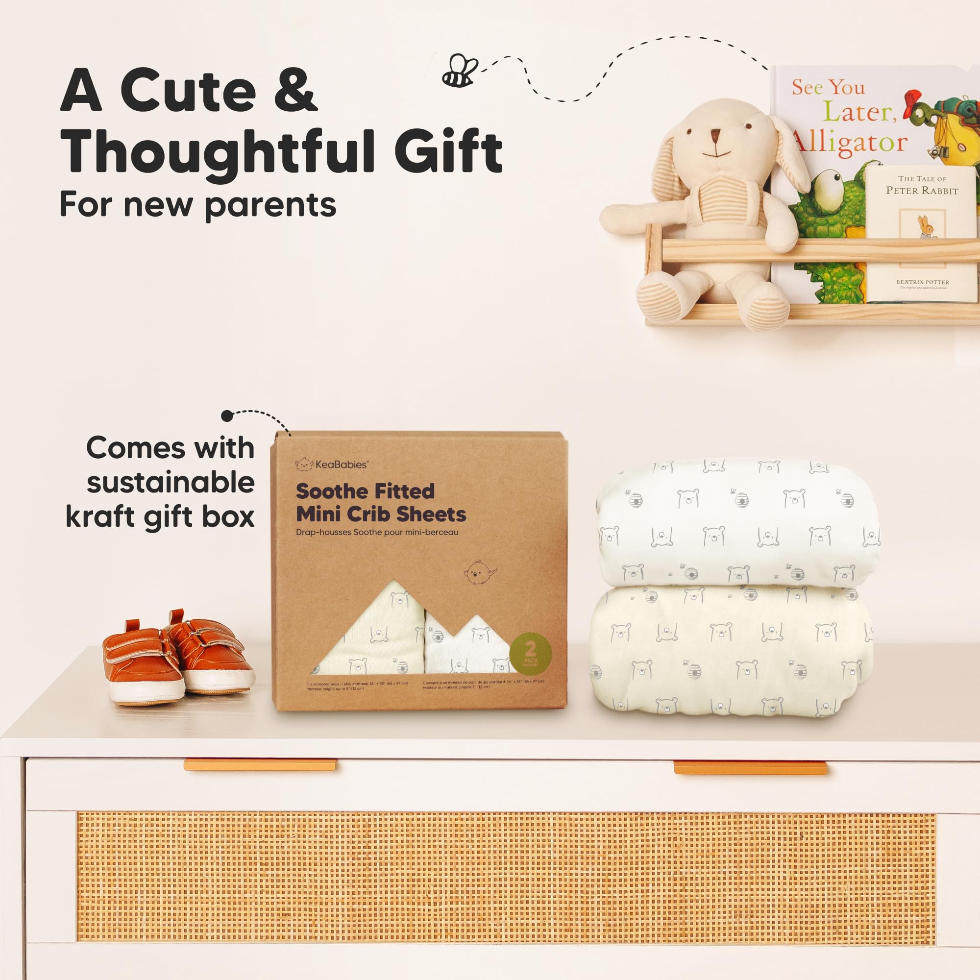 KeaBabies easy-on-off presentation demonstrates SnugFit Tech in action.