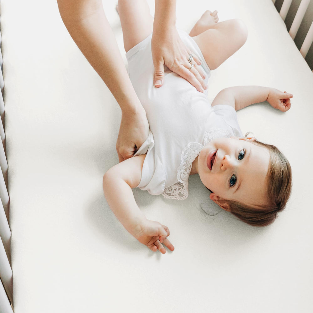 KeaBabies soft white fitted sheet on toddler bed shows versatility