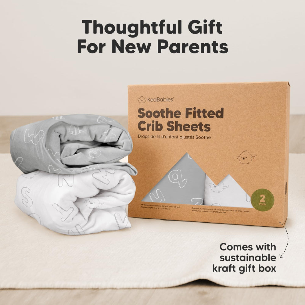 KeaBabies neutral, modern sheets complement varied nursery decors