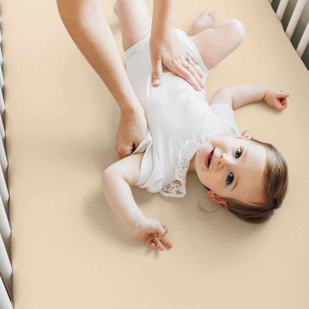 KeaBabies neutral khaki nursery decor complements calm sleeping space