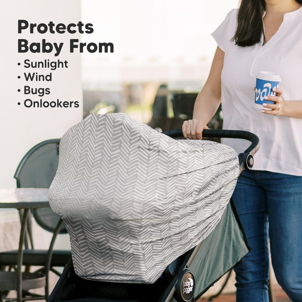 KeaBabies Nursing Cover fits most strollers and car seats securely