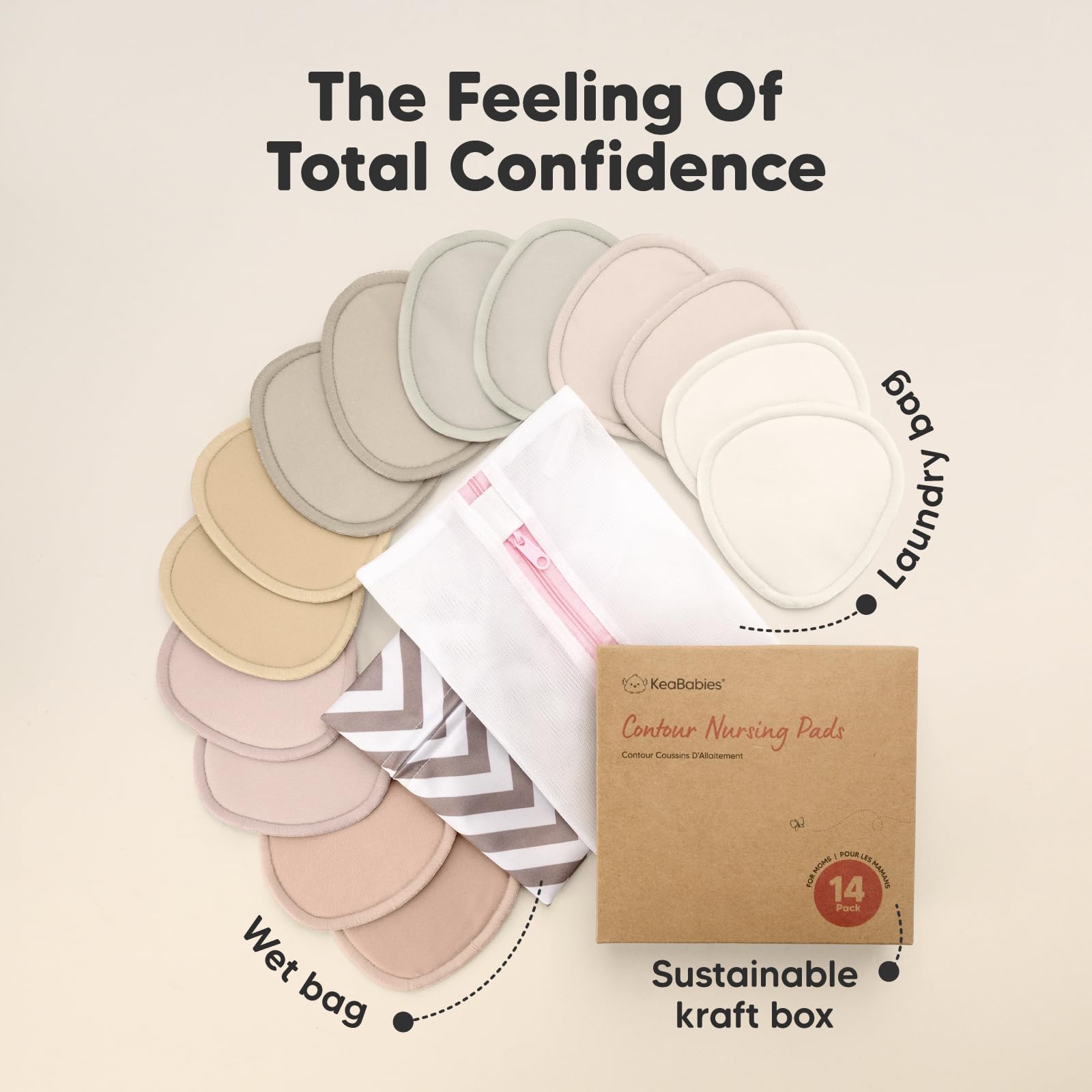 KeaBabies contour pads fit discreetly inside most maternity nursing bras