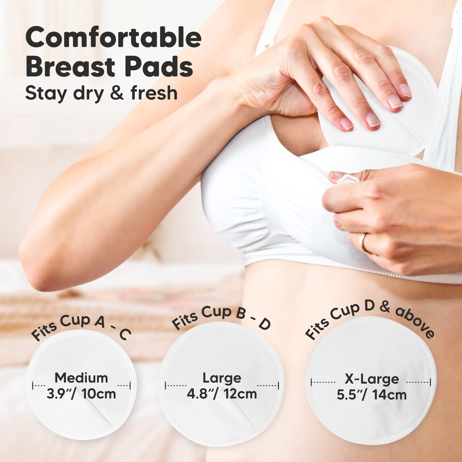 KeaBabies Nursing Pads material bamboo viscose close-up showing natural, skin-friendly fabric.