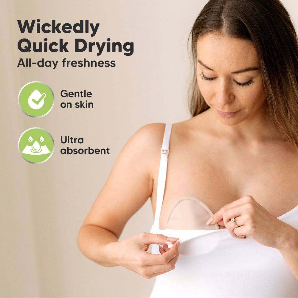 KeaBabies nursing-pads-contour-shape fits comfortably inside most nursing bras.