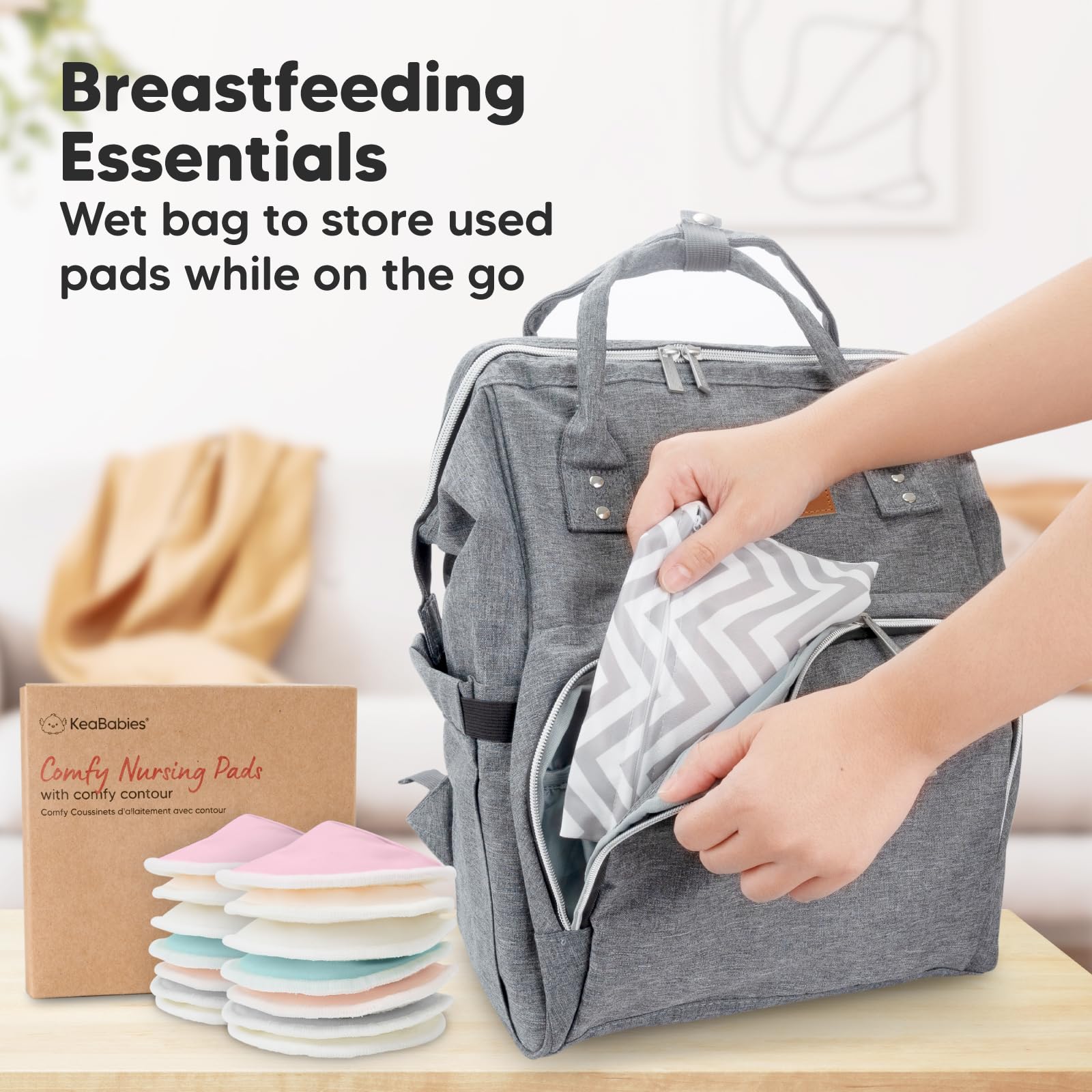 KeaBabies soft-touch organic pads emphasize gentle contact with skin