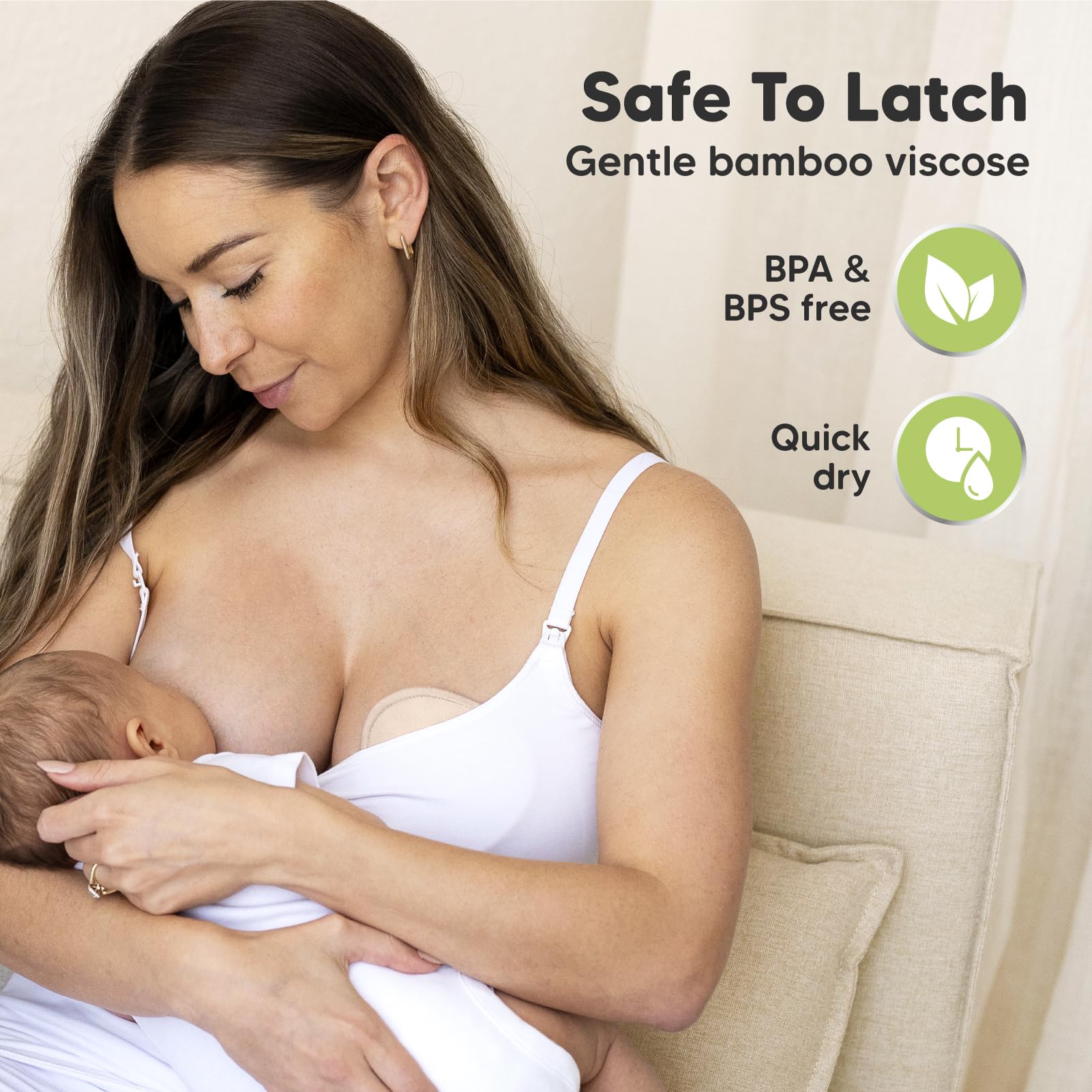 KeaBabies nursing-pads-waterproof-layer adds extra protection against leaks.