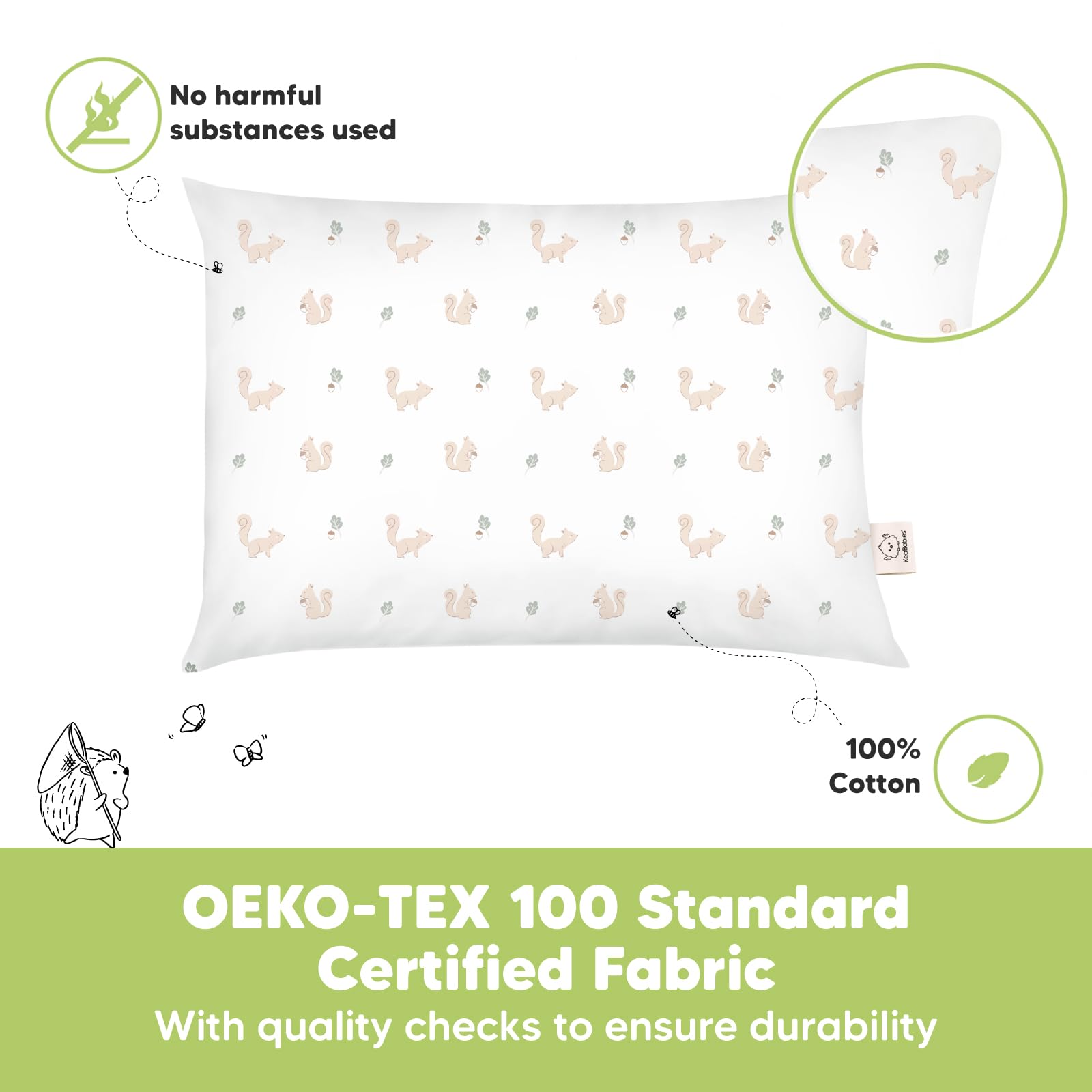 KeaBabies OEKO-TEX certified cotton shell keeps kids safe and comfortable.