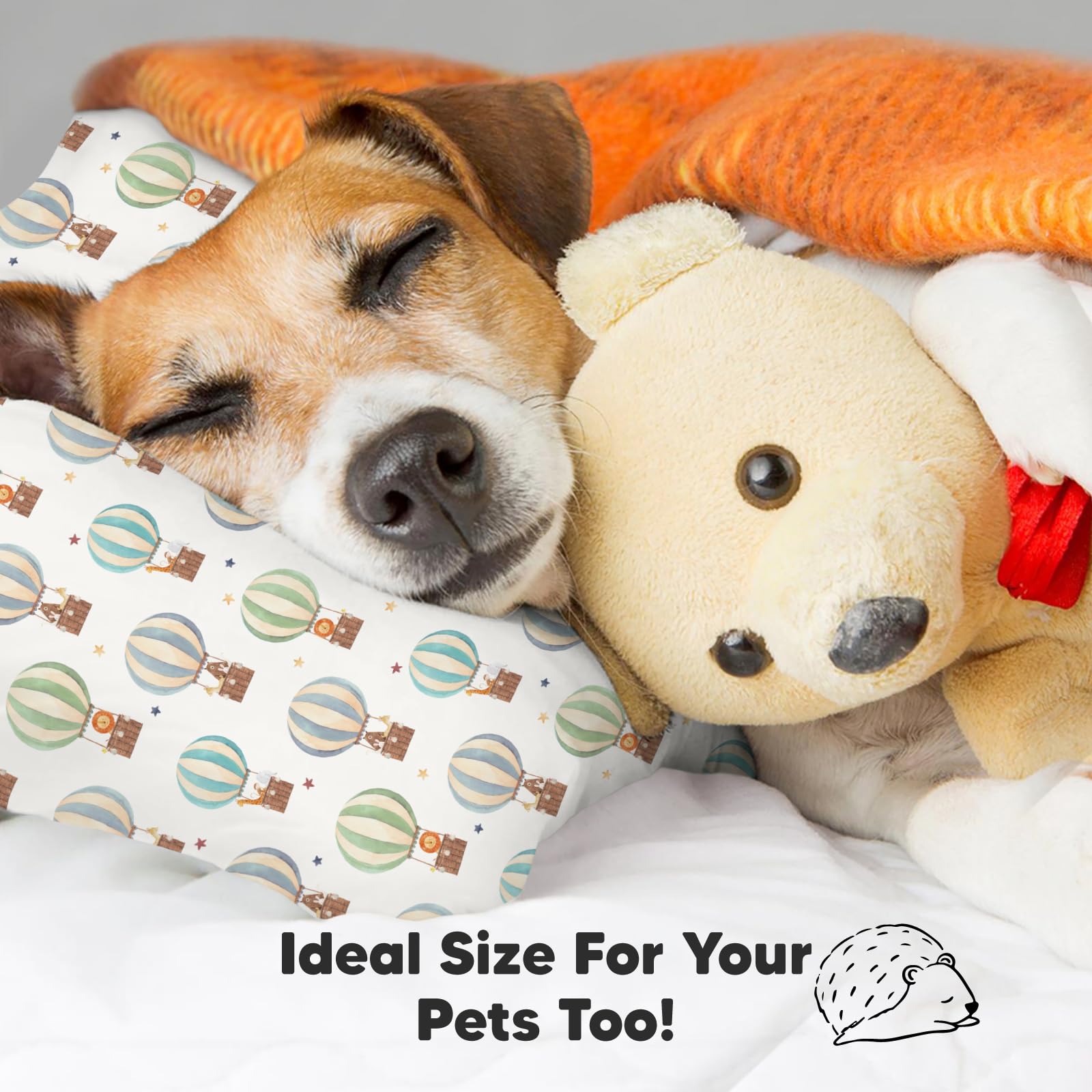 KeaBabies oeko-tex certified label visible on pillow packaging.