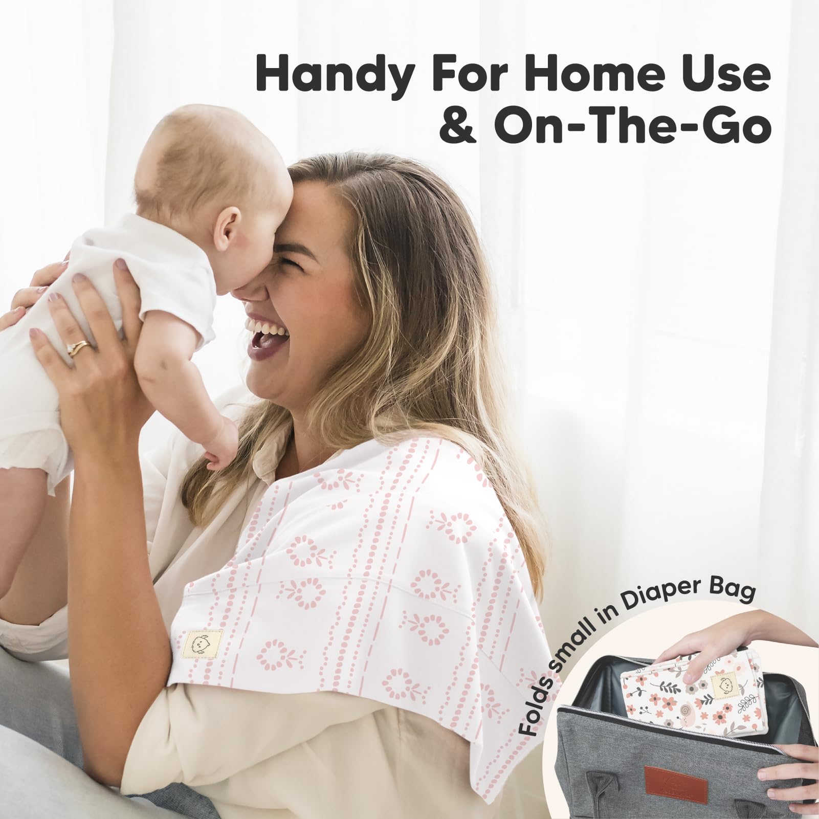 KeaBabies 20x12 coverage provides versatile use during feeding and burping.